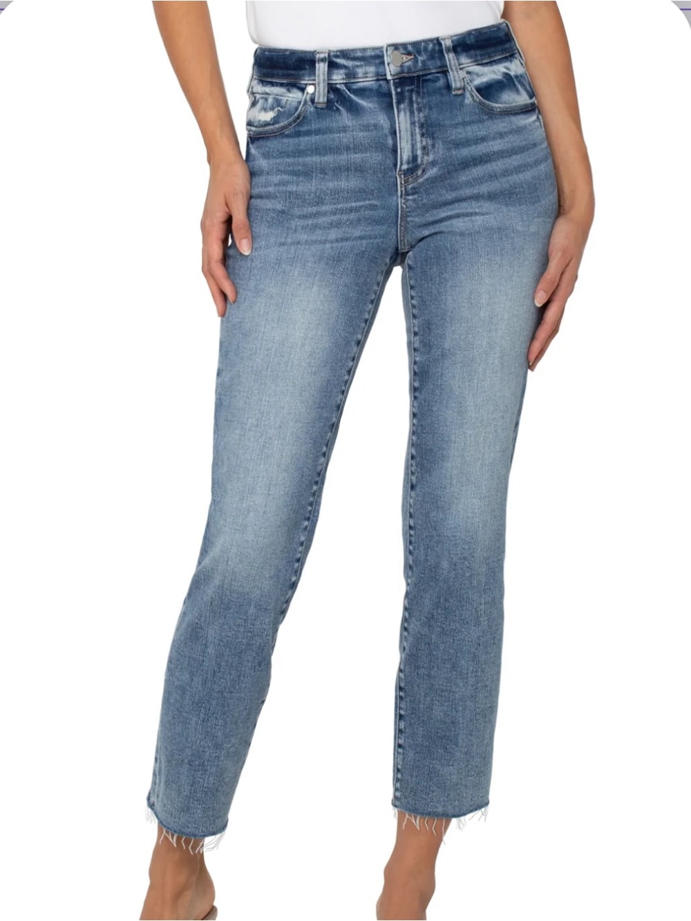 Liverpool 10 / 30 Jeans Liv Non-skinny Skinny with Cut Hem in Santa Anita NWT